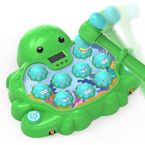 Octopus Vitality Strike Game, Educational Musical Whack-A-Mole Toy with 2 Game Modes, Digital Score Display, Toddler Early Developmental Learning Toy, Fun Birthday Gift for Kids Age 2+