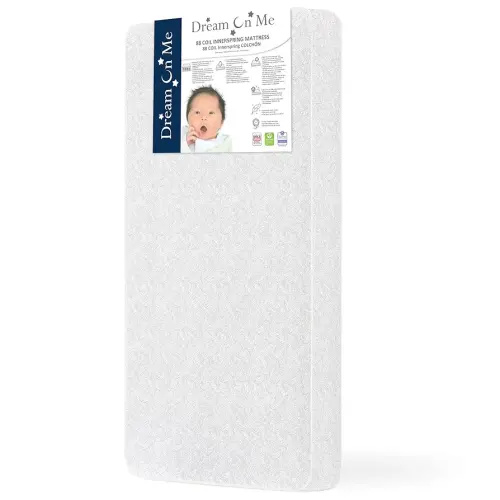 Dream On Me Twilight 5” 88 Coil Innerspring Crib and Toddler Mattress, Platinum Waterproof Vinyl Cover, Greenguard Gold & JPMA Certified, 10 Years Manufacture Warranty, Made in U.S.A, Removable Cover
