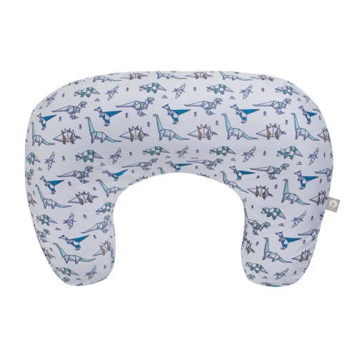 Boppy New Nursing Pillow  Gray Geo Dinos  Larger, Firmer, More Supportive Pillow for Breastfeeding & Bottle Feeding