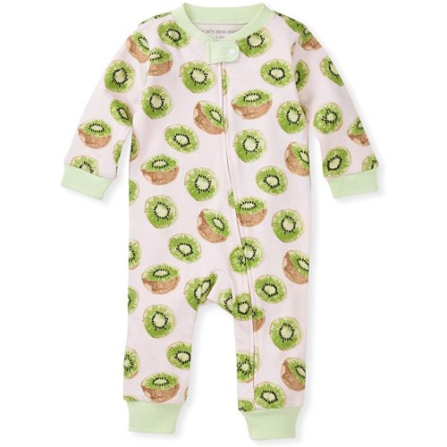 Burt's Bees Baby, 100% Organic Cotton One-Piece Zip Front Pajamas (Newborn) (Kiwi Footless)