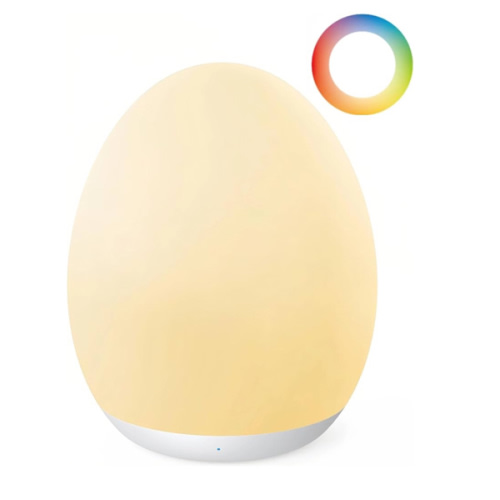 JolyWell Night Light for Kids, Baby Night Light with 7 Colors Changing Mode & Stepless Dimming, Nursery Night Light BPA Free,Rechargeable Egg Night Light for Breastfeeding 1h Timer & Touch Control