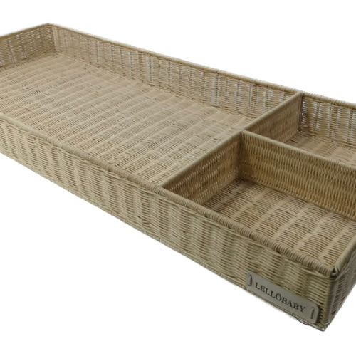 LELLOBABY™ X Hampton BABY- Rattan Wicker Changing Tray Premier Plus+