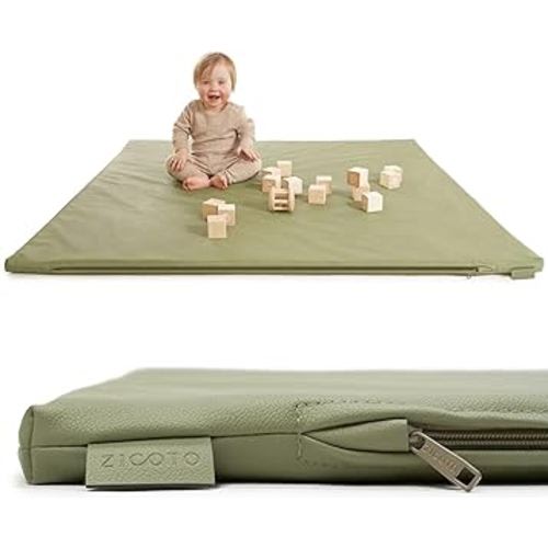 Stylish Padded Baby Play Mat for Your Boy or Girl - Extra Thick & Super Soft Vegan Leather Floor Mat Creates A Safe Play Area for Little Ones - A Beautiful Playmat That Fits Nicely Into Any Playroom