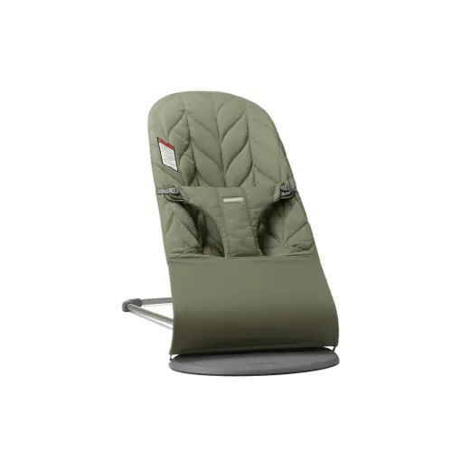 BabyBjörn Bouncer Bliss, Dark Green, Woven, Petal Quilt | 2-in-1 Adjustable Baby Bouncer Seat and Toddler Chair, Newborn to Toddler (8-29 lbs), 4 Positions, Lightweight & Portable