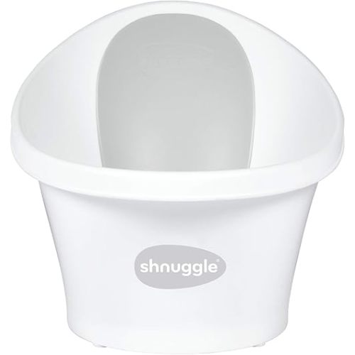 Newborn Baby Bath | Built in Support Bump and Soft Backrest | Suitable from Newborn | Bath Seat Support Includes Plug | White with Grey Backrest