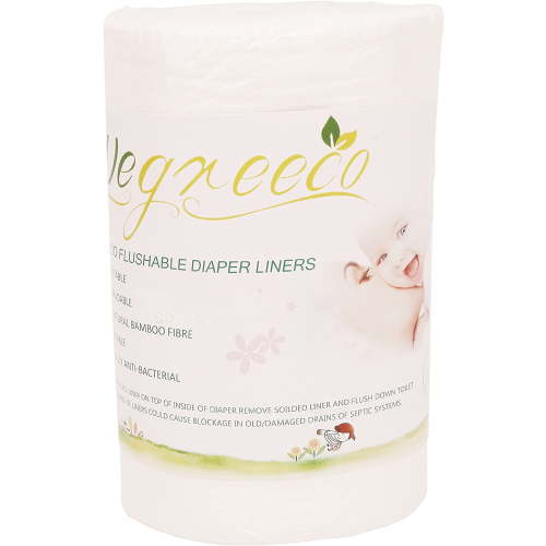 Wegreeco 100% Bamboo Diaper Liners,100 Sheets per Roll ( 1 Roll, Bamboo)