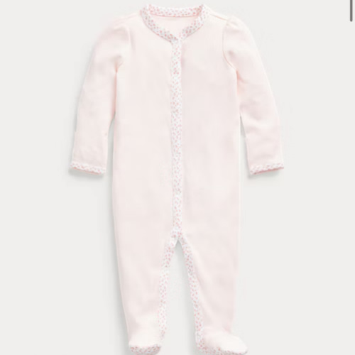 Floral-Trim Coverall | One-Pieces BABY GIRL (0-24 months) | Ralph Lauren