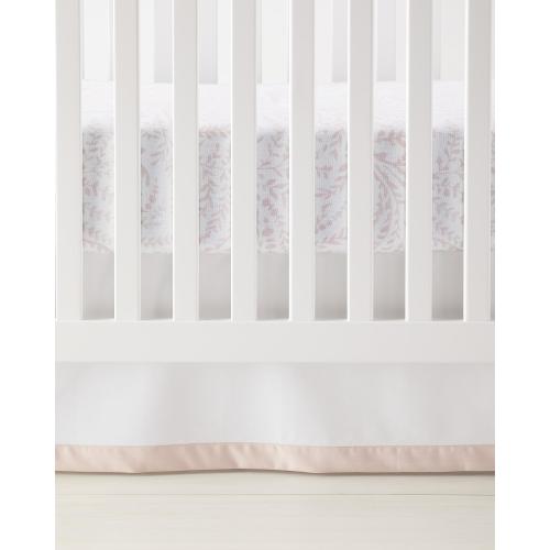 Serena and Lily | Border Frame Crib Skirt | Pink Sand