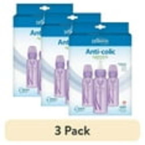 (3 pack) Dr. Brown's Natural Flow Anti-Colic Options+ Narrow Baby Bottle, Purple, 8oz, Slow Flow, 0m+, 3 Pack