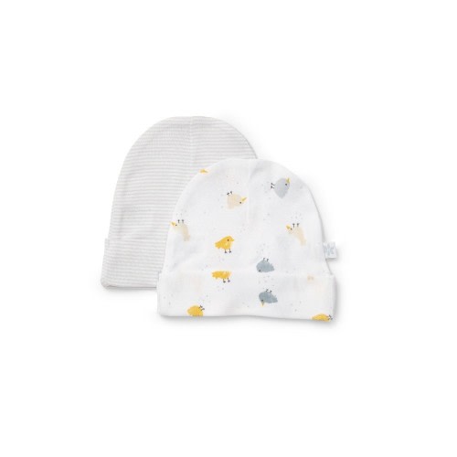 Marquise 2 Pack Beanie Chick/Stripe | Baby Hats | Baby Bunting AU