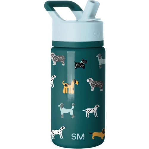 Simple Modern Kids Summit 14oz Water Bottle with Straw Lid | Insulated Tumbler | for Toddlers, School | Stainless Steel Cup | Dog Days