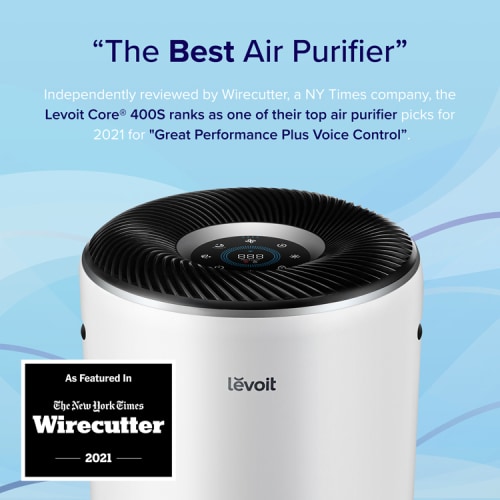 Levoit Core 400S-P Smart Air Purifier, Auto Mode, 3-Stage Filtration For Large Room