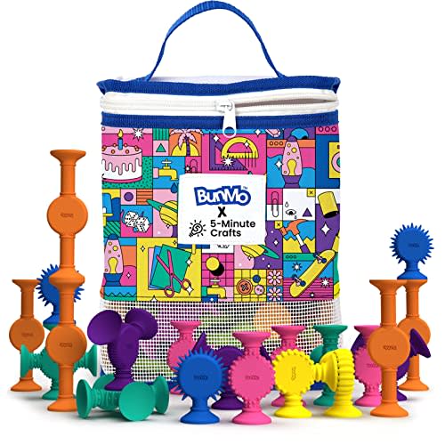 BUNMO Suction Bath Toys 24pcs | Perfect for Bath Playtime | Hours of Fun & Creativity | Toddler Bath Toys | Mold Free Bath Toys for Kids