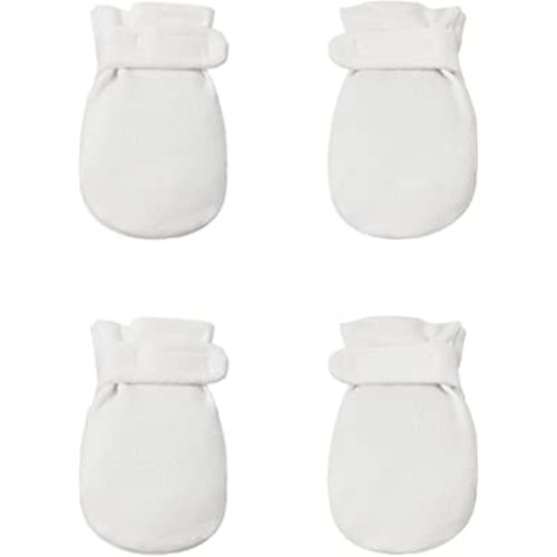 Newborn Baby No Scratch Mittens Stay On, 100% Cotton Breathable, Adjustable Infant Gloves for Baby Boys Girls Mittens
