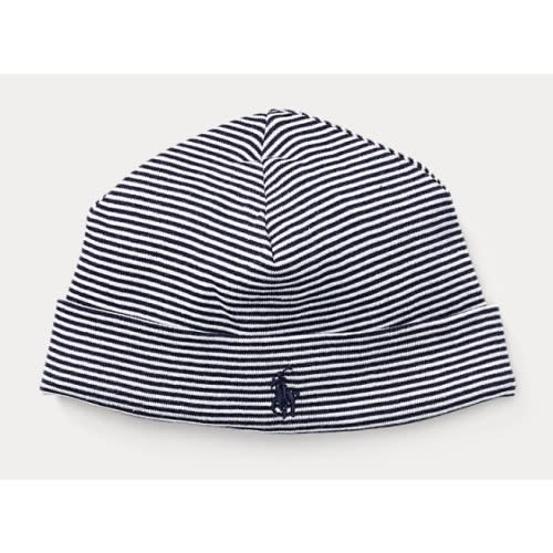 Navy Striped Cotton Hat