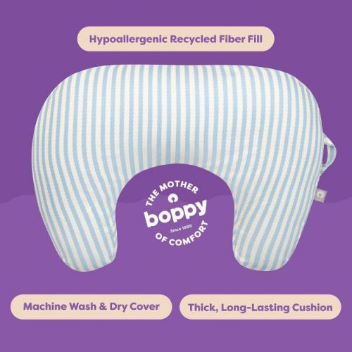 Boppy New Nursing Pillow - Vintage Blue Stripes