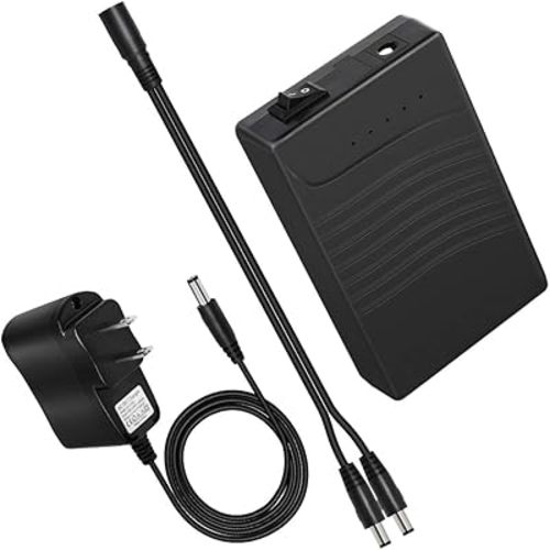TalentCell Rechargeable 12V DC Output Lithium ion Battery Pack for LED Strip/Light/Panel/Amplifier and CCTV Camera with Charger, Multi-led Indicator Black (3000mAh)