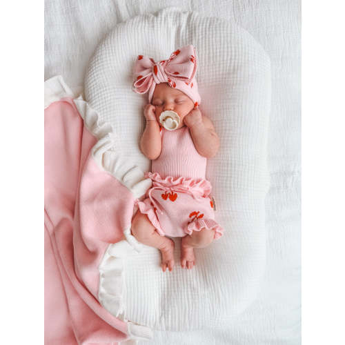 Sweet Cherry Frill Bloomer: 0-3 Months