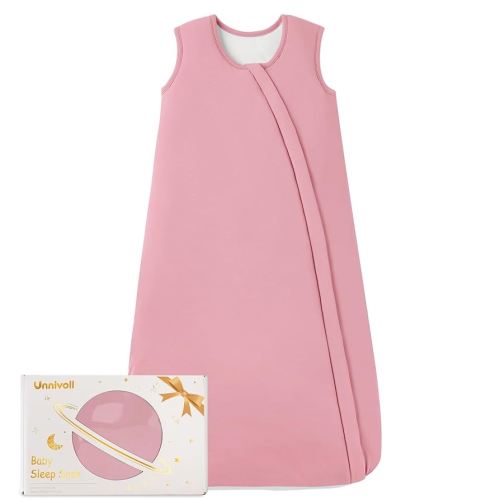 Rayon Made from Bamboo Baby Sleep Sack 6-12 Months 1.0 Tog Baby Wearable Blanket Super Soft Sleeping Sack with 2-Way Zipper for Infant Newborn - Medium Pink