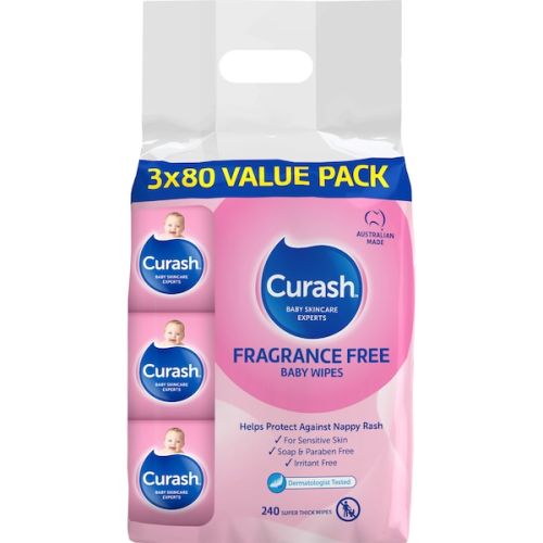 Curash Baby Wipes Fragrance Free 240 pack | Woolworths