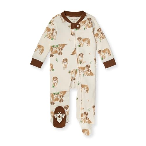 Burt's Bees Baby Boys' Sleep and Play Pjs, 100% Organic Cotton One-piece Zip Front Romper Jumpsuit Pajamas