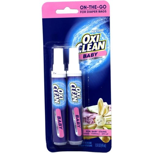 OxiClean Baby Instant Stain Remover Pen Twin Pack, 0.75 oz Each, On-the-Go for Diaper Bags