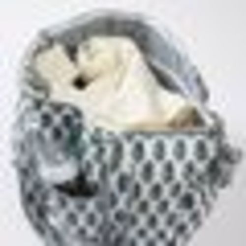 Block Print Diaper Bag, Mini White Flower
