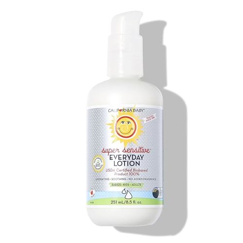 California Baby Super Sensitive Unscented Lotion | 100% Plant-Based Ingredients | Fragrance Free Baby Lotion For Newborn | Hypoallergenic Lotion for Sensitive Skin | 251 mL / 8.5 oz.