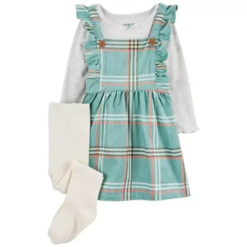 Baby Girl Carter's 3-Piece Tee & Plaid Jumper Set