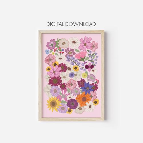 Folklore Flower Print, Grammy Dress, Evermore, Digital Download, Printable, Flower Wall Decor, Flower Poster