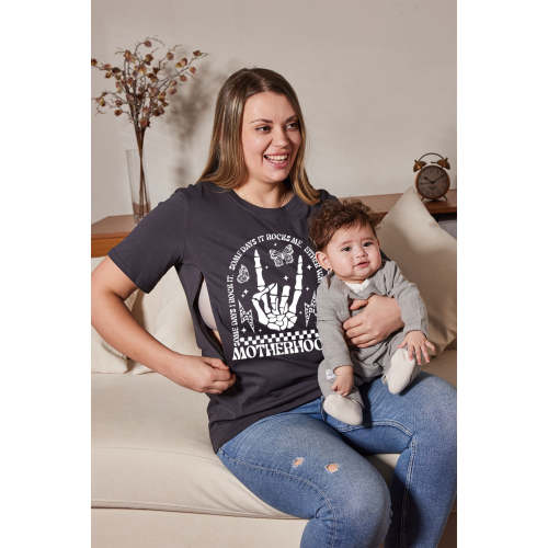 Funny Motherhood Skull Nursing T-shirt