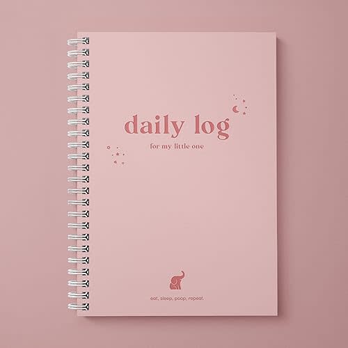 Baby Daily Log Book, Track and Monitor Newborn Nursing, Sleep, Diaper and Milestones. Gift for new Parents, Grandparents, Babyshower, Nanny or Daycare - Hardcover spiral leather A5 (Pink)