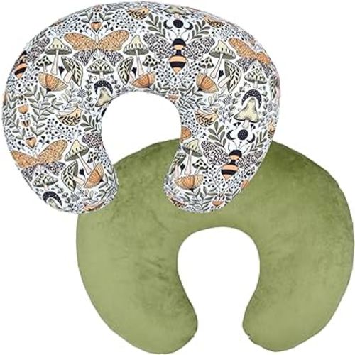 Winmany Baby Nursing Pillow Cover Infant Removable Breastfeeding Pillow Cover Cute Pattern Newborn Nursing Pillowcase Slipcovers Cushion Cover for Girls Boys 22.5 x 18 (Butterflies & Bees)
