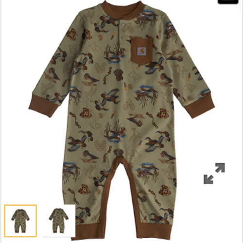Boys' Long Sleeve Duck Print Coverall (Baby) | Baby Boy Overalls | Carhartt