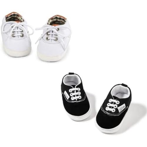 Morbido Infant Baby Boys Girls Canvas Sneaker Toddler Slip On Anti Skid Newborn First Walkers Candy Shoes for 0-18 Months