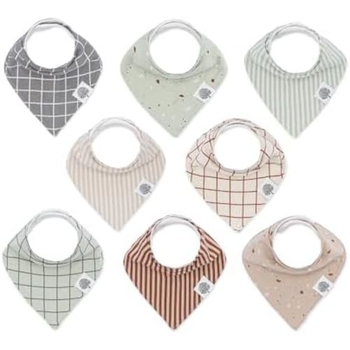Parker Baby Bandana Drool Bibs 8 Pack Baby Bibs for Boys, Girls, Unisex - Soft & Stylish Teething Bibs for Babies