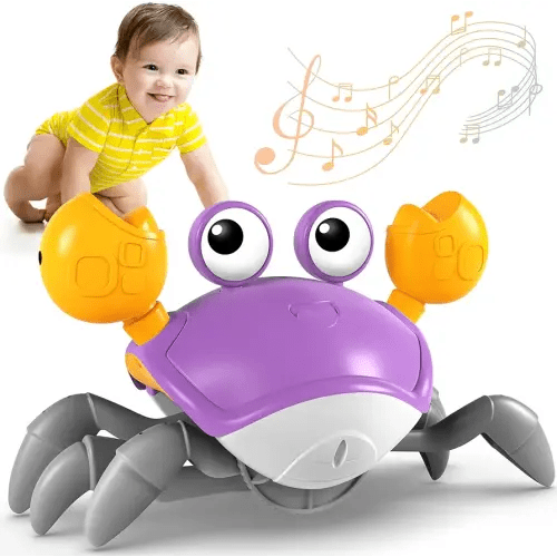 Crawling Crab Toy, Infant Tummy Time Baby Toys, Fun Interactive Dancing Walking Moving Toy Babies Sensory Induction Crabs with Music, Baby Toys 0-6 to 12-18 Months Boys Girls Toddler Birthday Gift