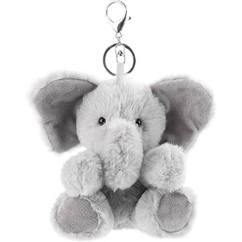 Apricot Lamb Cute Toys Plush Gray Elephant Stuffed Animal Soft Keychain for Kids Bag, Purse, Backpack, Handbag (6 Inches)