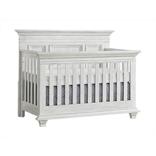 Oxford Baby Weston 4-in-1 Convertible Crib, Vintage White, GreenGuard Gold Certified