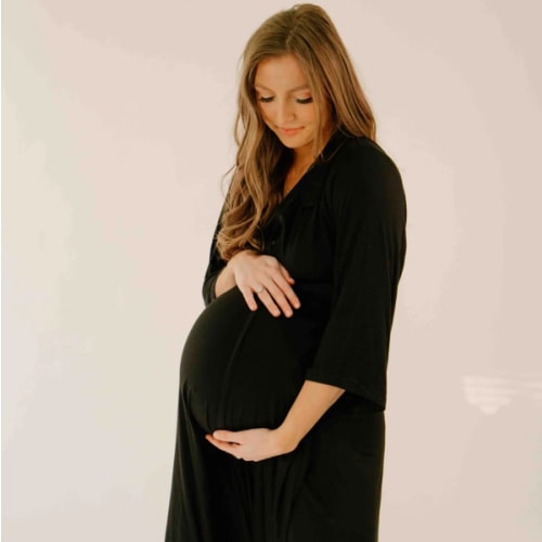 Lila Labor & Postpartum Gown in Black