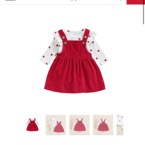 HEART Corduroy Overall Dress - Hazel & Bo