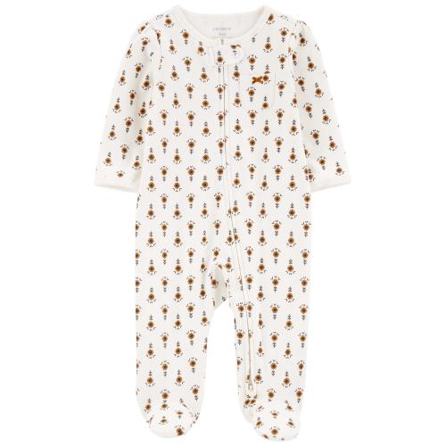 Baby Floral 2-Way Zip Cotton Sleep & Play Pajamas - NB - Style,Multi