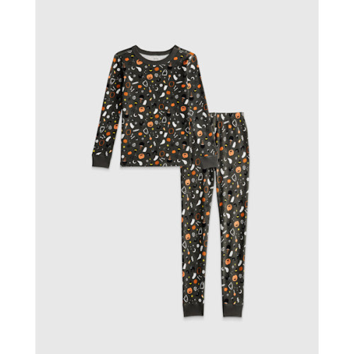 100% Organic Cotton Long Sleeve and Pant Pajama Set in Halloween