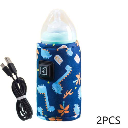 GJX Bottle Warmer, Portable Milk Warmer for Baby, Safe Water Warmer for Baby Formula,Smart Adjustable Bottle Warmer on the Go,Blue Dinosaur