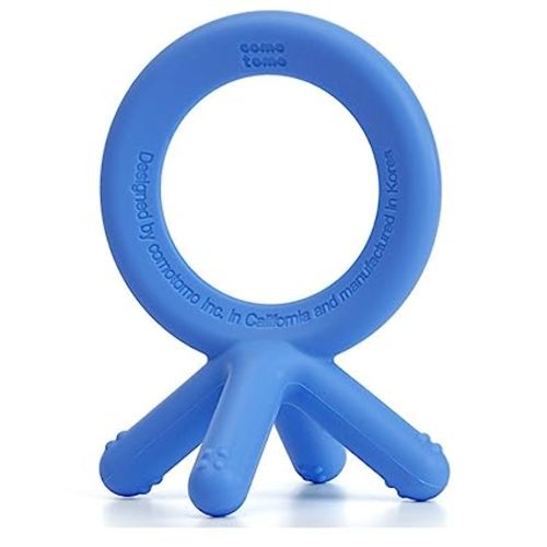 Comotomo Silicone Baby Teether, Blue