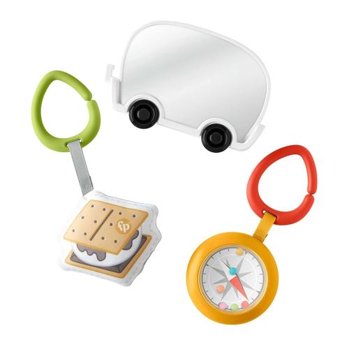 Fisher-Price S'more Fun Camping Gift Set, 3 outdoor-themed baby toys and teether for infants ages 3 months and up