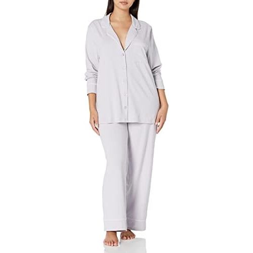 Amazon Essentials Women's Cotton Modal Long-Sleeve Shirt and Full-Length Bottom Pajama Set