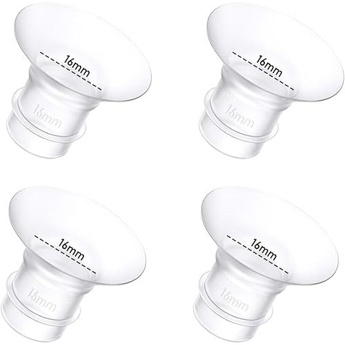 4Pcs Breast Pump Flange Insert 16mm Compatible with Momcozy/Spectra/Medela/eufy/Elvie/Lansinoh/Paruu P10 Breast Pump, Fit for Momcozy M5/M9/M6/V2 Pro/V2 pro/S12 Pro/eufy E10 S1 S1 Pro, 24mm Flange