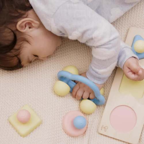 Hape: Rattle & Roll Toy Car - Blue & Yellow - Hape | Maisonette