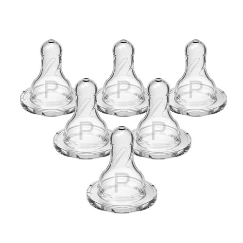Dr. Brown’s Natural Flow Preemie Flow Narrow Baby Bottle Silicone Nipple, Slowest Flow, 0m+, 100% Silicone Bottle Nipple, 6 Count(Pack of 1)